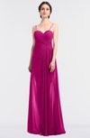 ColsBM Tayler Hot Pink Elegant A-line Spaghetti Sleeveless Zip up Bridesmaid Dresses
