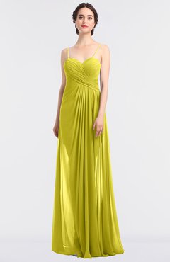 ColsBM Tayler Pale Yellow Elegant A-line Spaghetti Sleeveless Zip up Bridesmaid Dresses