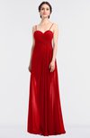 ColsBM Tayler Red Elegant A-line Spaghetti Sleeveless Zip up Bridesmaid Dresses