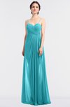 ColsBM Tayler Turquoise Elegant A-line Spaghetti Sleeveless Zip up Bridesmaid Dresses