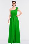 ColsBM Winter Classic Green Mature A-line Asymmetric Neckline Sleeveless Floor Length Flower Bridesmaid Dresses