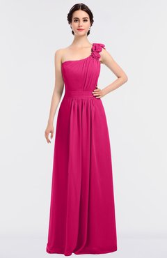 ColsBM Winter Fandango Pink Mature A-line Asymmetric Neckline Sleeveless Floor Length Flower Bridesmaid Dresses