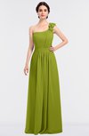 ColsBM Winter Green Oasis Mature A-line Asymmetric Neckline Sleeveless Floor Length Flower Bridesmaid Dresses