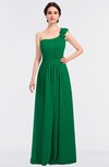 ColsBM Winter Green Mature A-line Asymmetric Neckline Sleeveless Floor Length Flower Bridesmaid Dresses