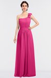 ColsBM Winter Rose Pink Mature A-line Asymmetric Neckline Sleeveless Floor Length Flower Bridesmaid Dresses