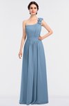 ColsBM Winter Sky Blue Mature A-line Asymmetric Neckline Sleeveless Floor Length Flower Bridesmaid Dresses