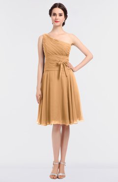 ColsBM Miriam Apricot Mature A-line Zip up Knee Length Bow Bridesmaid Dresses
