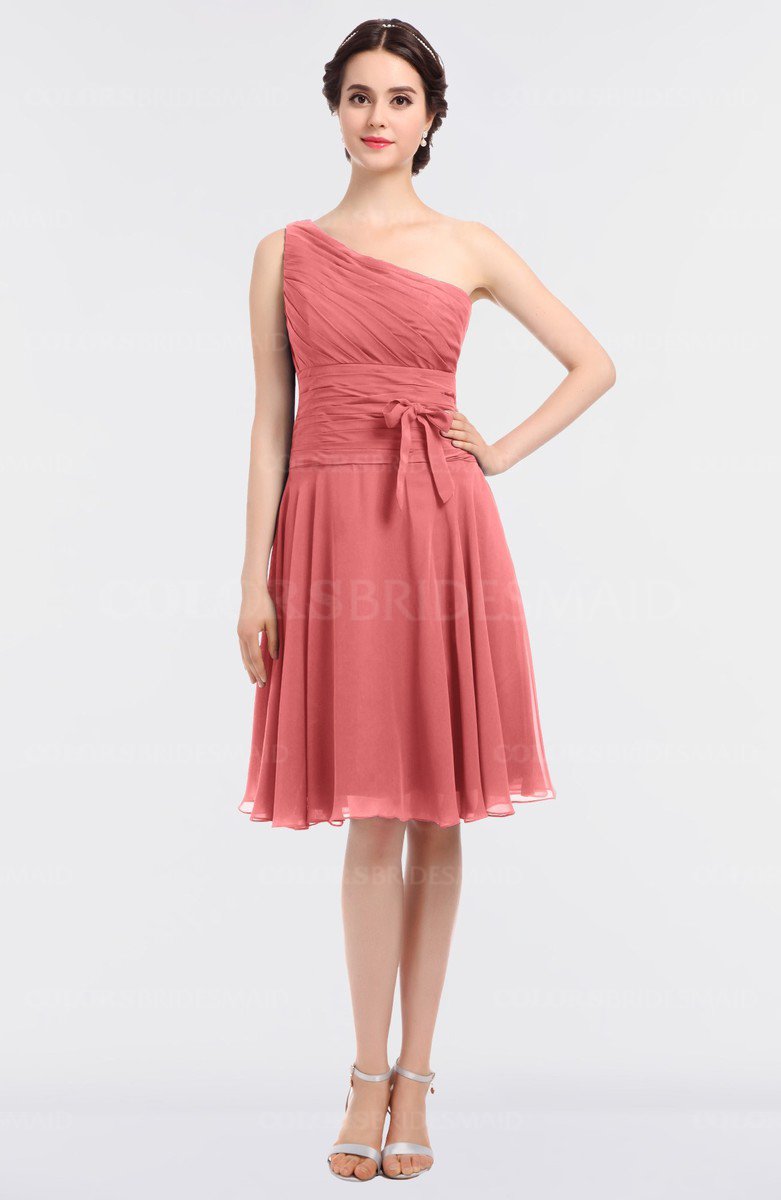 oasis bow dress coral