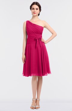 ColsBM Miriam Fuschia Mature A-line Zip up Knee Length Bow Bridesmaid Dresses