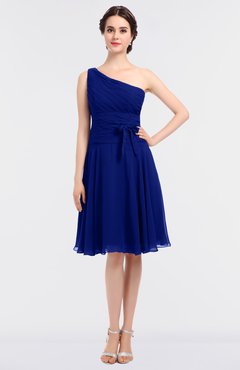 ColsBM Miriam Nautical Blue Mature A-line Zip up Knee Length Bow Bridesmaid Dresses