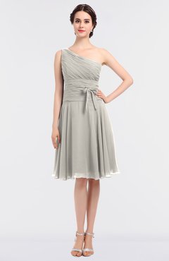 ColsBM Miriam Off White Mature A-line Zip up Knee Length Bow Bridesmaid Dresses