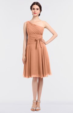 ColsBM Miriam Salmon Mature A-line Zip up Knee Length Bow Bridesmaid Dresses