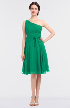 ColsBM Miriam Sea Green Mature A-line Zip up Knee Length Bow Bridesmaid Dresses