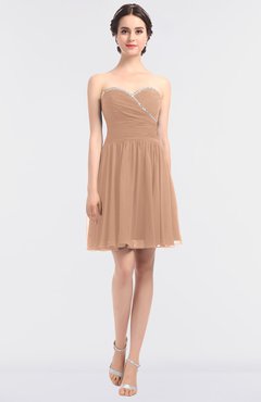 ColsBM Averi Almost Apricot Mature A-line Zip up Mini Beaded Bridesmaid Dresses