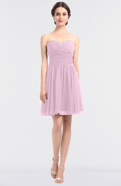 ColsBM Averi Baby Pink Mature A-line Zip up Mini Beaded Bridesmaid Dresses