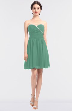 ColsBM Averi Beryl Green Mature A-line Zip up Mini Beaded Bridesmaid Dresses