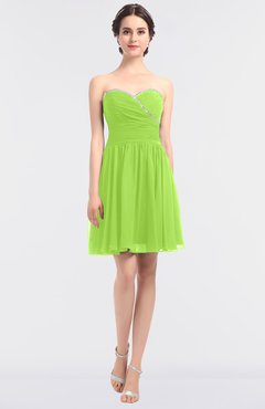 ColsBM Averi Bright Green Mature A-line Zip up Mini Beaded Bridesmaid Dresses