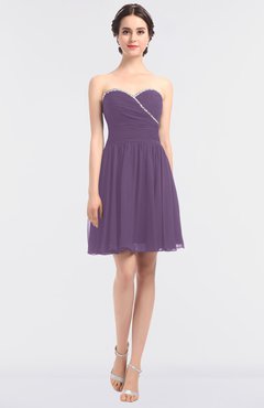 ColsBM Averi Chinese Violet Mature A-line Zip up Mini Beaded Bridesmaid Dresses
