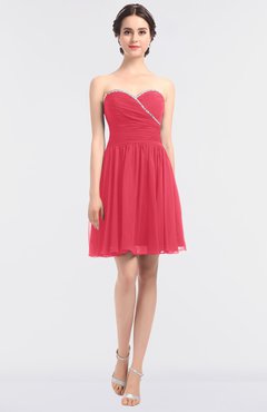 ColsBM Averi Guava Mature A-line Zip up Mini Beaded Bridesmaid Dresses