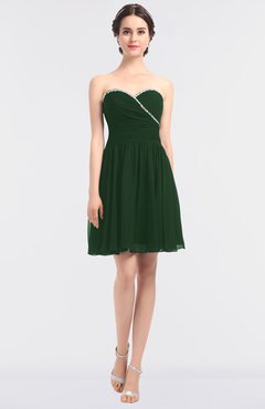 ColsBM Averi Hunter Green Mature A-line Zip up Mini Beaded Bridesmaid Dresses