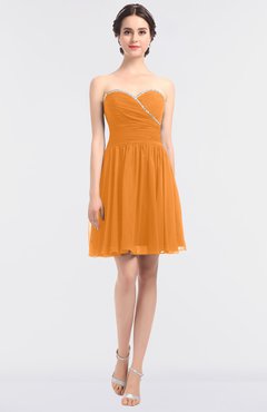 ColsBM Averi Orange Mature A-line Zip up Mini Beaded Bridesmaid Dresses