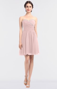 ColsBM Averi Pastel Pink Mature A-line Zip up Mini Beaded Bridesmaid Dresses