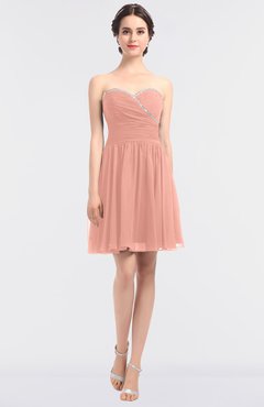 ColsBM Averi Peach Mature A-line Zip up Mini Beaded Bridesmaid Dresses