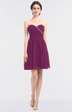 ColsBM Averi Raspberry Mature A-line Zip up Mini Beaded Bridesmaid Dresses
