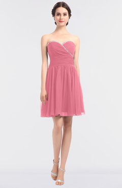 ColsBM Averi Watermelon Mature A-line Zip up Mini Beaded Bridesmaid Dresses