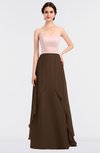 ColsBM Rachel Chocolate Brown Mature A-line Strapless Zip up Sweep Train Plainness Bridesmaid Dresses