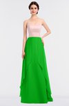 ColsBM Rachel Classic Green Mature A-line Strapless Zip up Sweep Train Plainness Bridesmaid Dresses