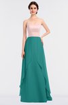ColsBM Rachel Emerald Green Mature A-line Strapless Zip up Sweep Train Plainness Bridesmaid Dresses