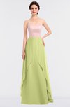ColsBM Rachel Lime Green Mature A-line Strapless Zip up Sweep Train Plainness Bridesmaid Dresses