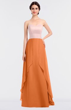 ColsBM Rachel Mango Mature A-line Strapless Zip up Sweep Train Plainness Bridesmaid Dresses