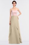 ColsBM Rachel Novelle Peach Mature A-line Strapless Zip up Sweep Train Plainness Bridesmaid Dresses