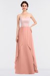 ColsBM Rachel Peach Mature A-line Strapless Zip up Sweep Train Plainness Bridesmaid Dresses