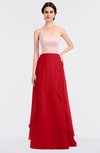 ColsBM Rachel Red Mature A-line Strapless Zip up Sweep Train Plainness Bridesmaid Dresses