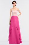 ColsBM Rachel Rose Pink Mature A-line Strapless Zip up Sweep Train Plainness Bridesmaid Dresses