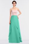 ColsBM Rachel Seafoam Green Mature A-line Strapless Zip up Sweep Train Plainness Bridesmaid Dresses