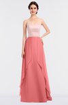 ColsBM Rachel Shell Pink Mature A-line Strapless Zip up Sweep Train Plainness Bridesmaid Dresses