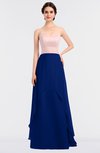 ColsBM Rachel Sodalite Blue Mature A-line Strapless Zip up Sweep Train Plainness Bridesmaid Dresses