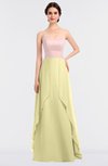 ColsBM Rachel Soft Yellow Mature A-line Strapless Zip up Sweep Train Plainness Bridesmaid Dresses