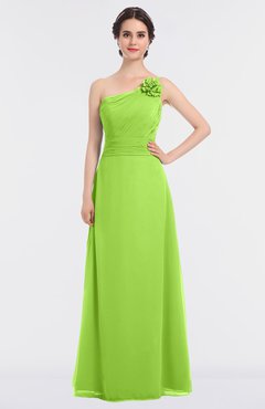 ColsBM Kendra Bright Green Elegant Asymmetric Neckline Sleeveless Floor Length Flower Bridesmaid Dresses