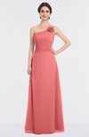 ColsBM Kendra Coral Elegant Asymmetric Neckline Sleeveless Floor Length Flower Bridesmaid Dresses