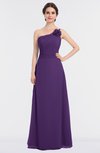 ColsBM Kendra Dark Purple Elegant Asymmetric Neckline Sleeveless Floor Length Flower Bridesmaid Dresses