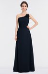 ColsBM Kendra Navy Blue Elegant Asymmetric Neckline Sleeveless Floor Length Flower Bridesmaid Dresses