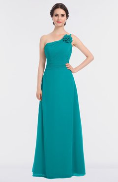 ColsBM Kendra Peacock Blue Elegant Asymmetric Neckline Sleeveless Floor Length Flower Bridesmaid Dresses