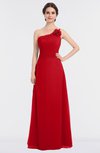 ColsBM Kendra Red Elegant Asymmetric Neckline Sleeveless Floor Length Flower Bridesmaid Dresses