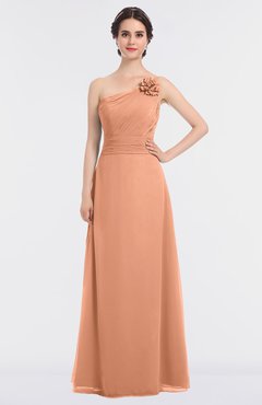 ColsBM Kendra Salmon Elegant Asymmetric Neckline Sleeveless Floor Length Flower Bridesmaid Dresses