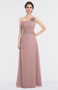 ColsBM Kendra Silver Pink Elegant Asymmetric Neckline Sleeveless Floor Length Flower Bridesmaid Dresses
